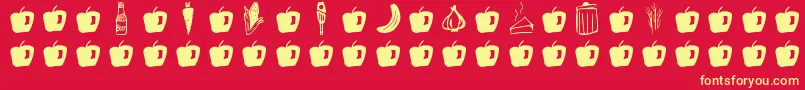 GmdoodlesFood Font – Yellow Fonts on Red Background