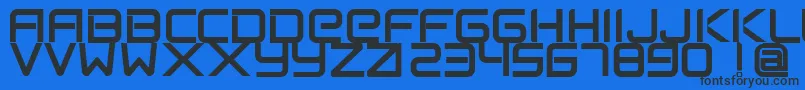 FlexsteelFreeForPersonalUseOnly-Schriftart – Schwarze Schriften auf blauem Hintergrund