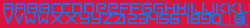Czcionka FlexsteelFreeForPersonalUseOnly – niebieskie czcionki na czerwonym tle