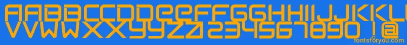 En savoir plus sur la police FlexsteelFreeForPersonalUseOnly Police FlexsteelFreeForPersonalUseOnly – polices orange sur fond bleu