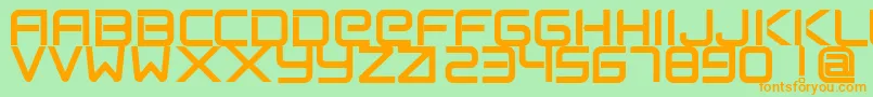 FlexsteelFreeForPersonalUseOnly-Schriftart – Orangefarbene Schriften auf grünem Hintergrund