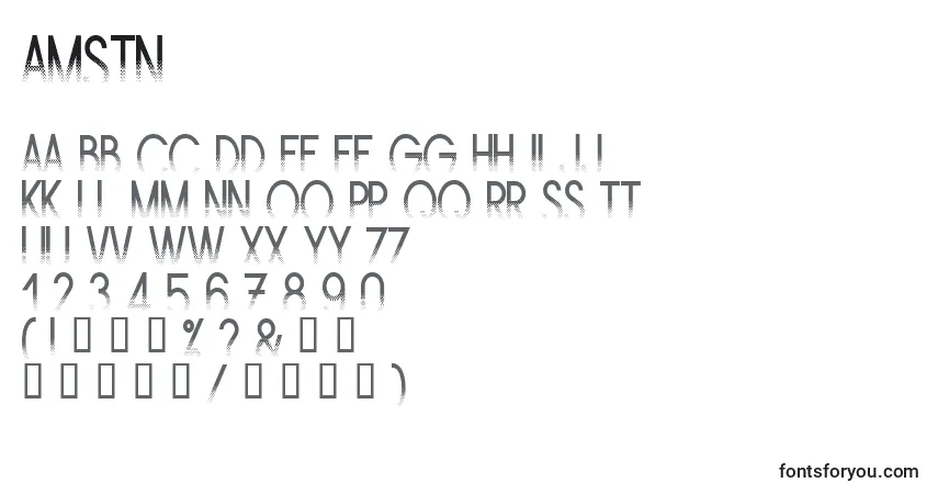 Schriftart Amstn – Alphabet, Zahlen, spezielle Symbole