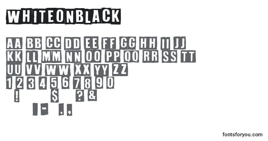 A fonte WhiteOnBlack – alfabeto, números, caracteres especiais