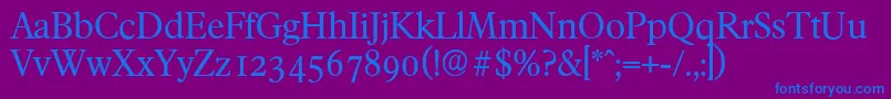 FranciscoserialRegular Font – Blue Fonts on Purple Background