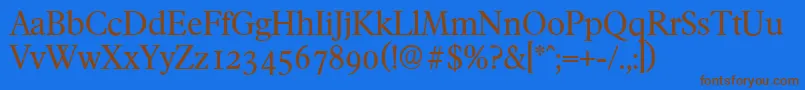 FranciscoserialRegular Font – Brown Fonts on Blue Background