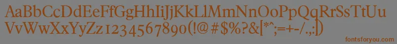 FranciscoserialRegular Font – Brown Fonts on Gray Background