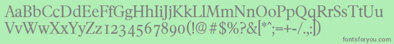 フォントFranciscoserialRegular – 緑の背景に灰色の文字