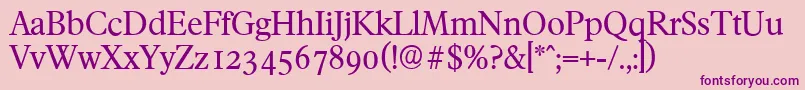 FranciscoserialRegular-Schriftart – Violette Schriften auf rosa Hintergrund