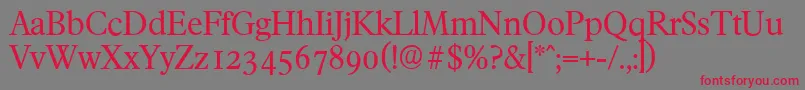 FranciscoserialRegular Font – Red Fonts on Gray Background