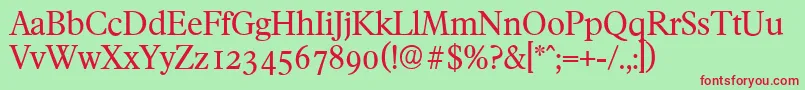 FranciscoserialRegular Font – Red Fonts on Green Background