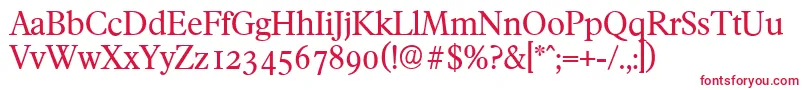 FranciscoserialRegular Font – Red Fonts on White Background