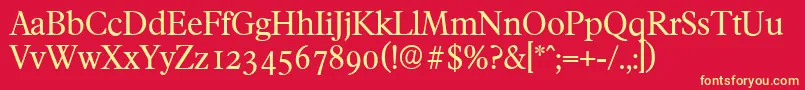 FranciscoserialRegular Font – Yellow Fonts on Red Background