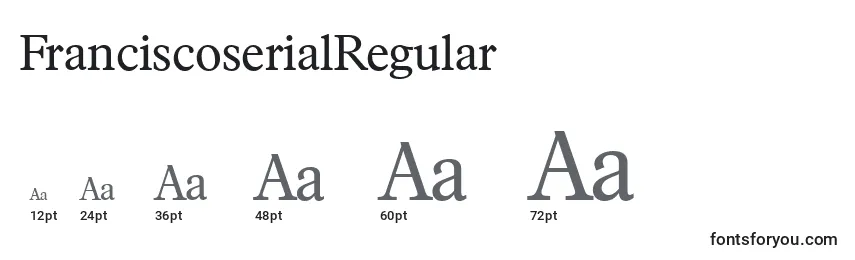 Размеры шрифта FranciscoserialRegular