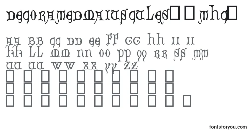 Czcionka DecoratedMajuscules14thC. – alfabet, cyfry, specjalne znaki