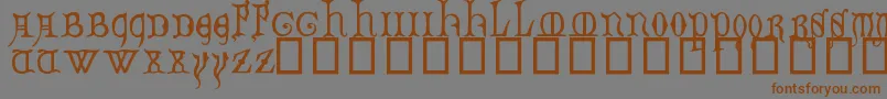 DecoratedMajuscules14thC. Font – Brown Fonts on Gray Background