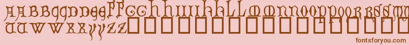 DecoratedMajuscules14thC. Font – Brown Fonts on Pink Background