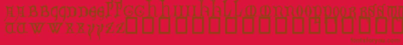 DecoratedMajuscules14thC. Font – Brown Fonts on Red Background