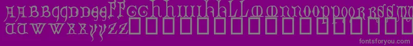 フォントDecoratedMajuscules14thC. – 紫の背景に灰色の文字