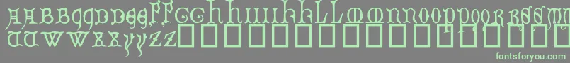 DecoratedMajuscules14thC. Font – Green Fonts on Gray Background