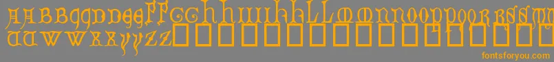 DecoratedMajuscules14thC. Font – Orange Fonts on Gray Background