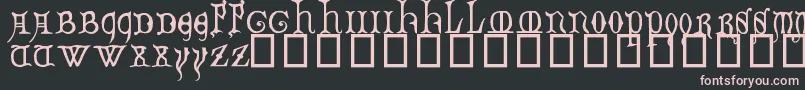 DecoratedMajuscules14thC. Font – Pink Fonts on Black Background