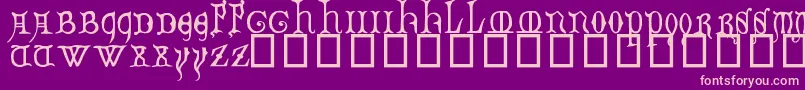 DecoratedMajuscules14thC. Font – Pink Fonts on Purple Background