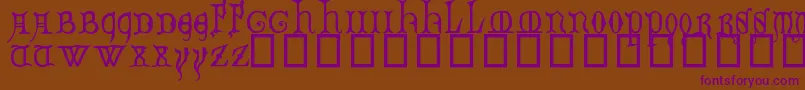 DecoratedMajuscules14thC. Font – Purple Fonts on Brown Background