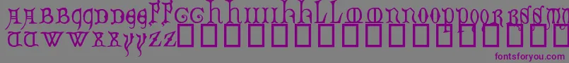 DecoratedMajuscules14thC. Font – Purple Fonts on Gray Background