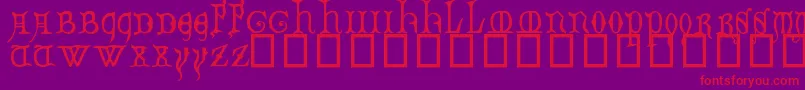DecoratedMajuscules14thC. Font – Red Fonts on Purple Background