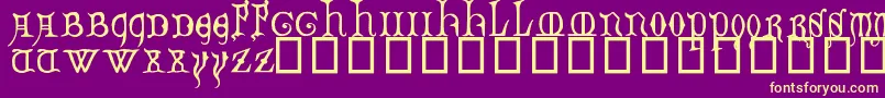 DecoratedMajuscules14thC. Font – Yellow Fonts on Purple Background