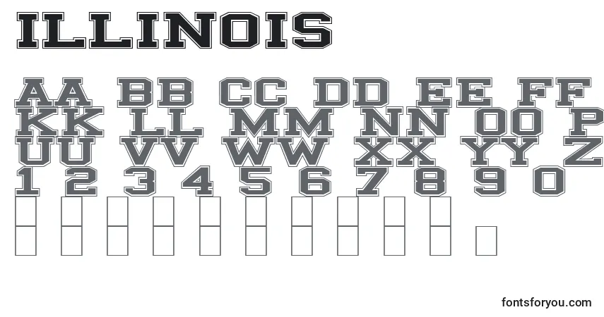 Illinoisフォント–アルファベット、数字、特殊文字
