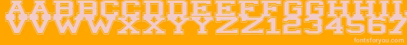 Illinois Font – Pink Fonts on Orange Background