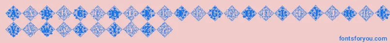 Jfivylace-Schriftart – Blaue Schriften auf rosa Hintergrund