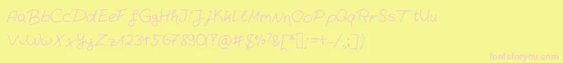 Behindthemirror Font – Pink Fonts on Yellow Background