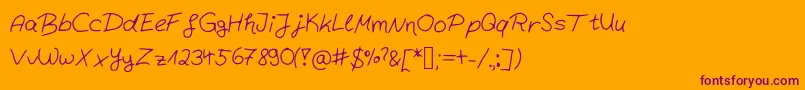 Behindthemirror Font – Purple Fonts on Orange Background