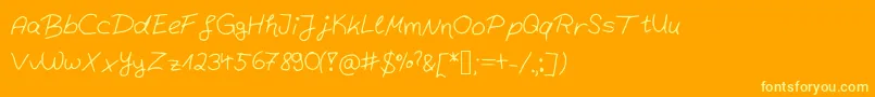 Behindthemirror Font – Yellow Fonts on Orange Background