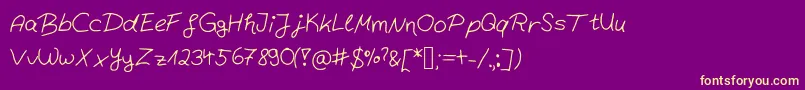 Шрифт Behindthemirror – жёлтые шрифты на фиолетовом фоне