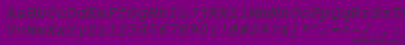 Fonte ErKurierKoi8Italic – fontes pretas em um fundo violeta