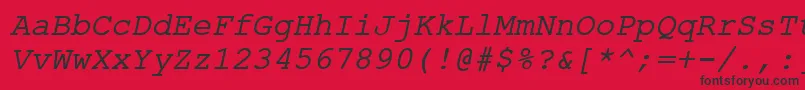 Police ErKurierKoi8Italic – polices noires sur fond rouge