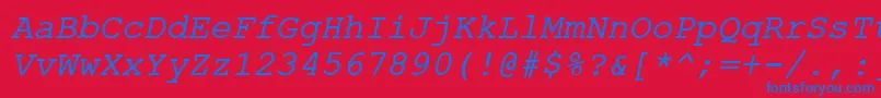 fuente ErKurierKoi8Italic – Fuentes Azules Sobre Fondo Rojo