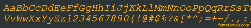 Шрифт ErKurierKoi8Italic – оранжевые шрифты на чёрном фоне