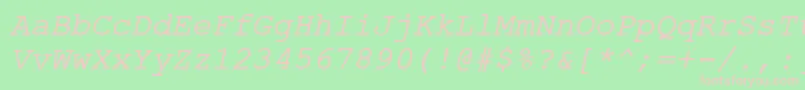 ErKurierKoi8Italic Font – Pink Fonts on Green Background