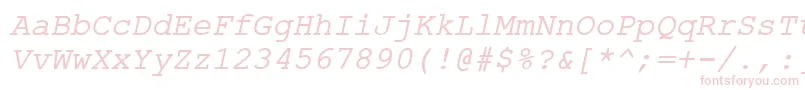 ErKurierKoi8Italic-Schriftart – Rosa Schriften auf weißem Hintergrund
