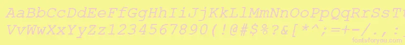 ErKurierKoi8Italic Font – Pink Fonts on Yellow Background