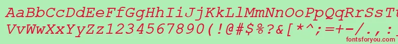 ErKurierKoi8Italic Font – Red Fonts on Green Background