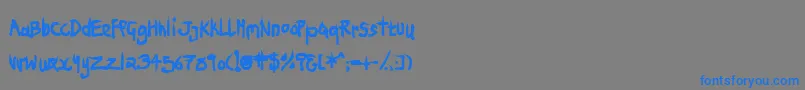 Ninjp-Schriftart – Blaue Schriften auf grauem Hintergrund