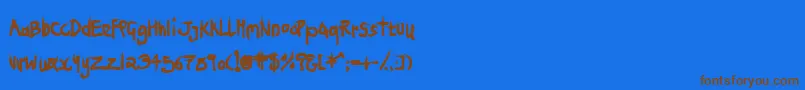 Fonte Ninjp – fontes marrons em um fundo azul