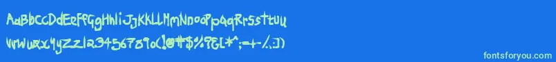 Шрифт Ninjp – зелёные шрифты на синем фоне