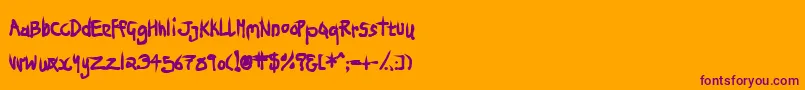 フォントNinjp – オレンジの背景に紫のフォント