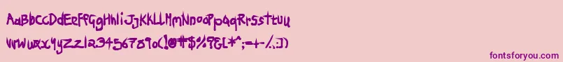 Ninjp Font – Purple Fonts on Pink Background